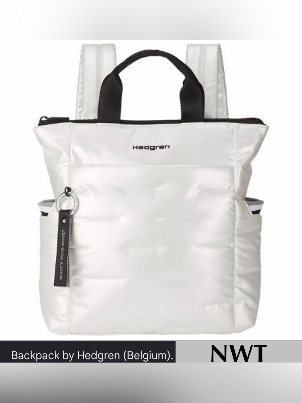 NWT Hedgren Cocoon COMFY HCOCN04/136-02 Pearl White Backpack Bag